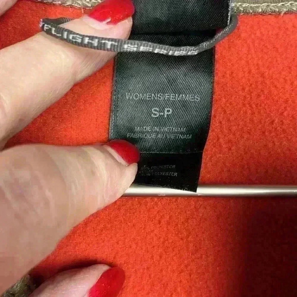 North Face Womens Flight Series Jacket Orange & Maroon SP Zip Front Thumbholes - Picture 3 of 13